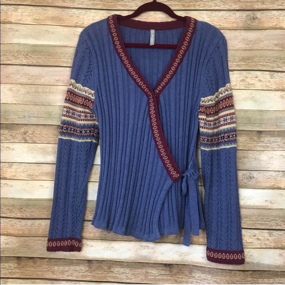 Hanna Andersson Nordic Ribbed Wrap Sweater M K-431